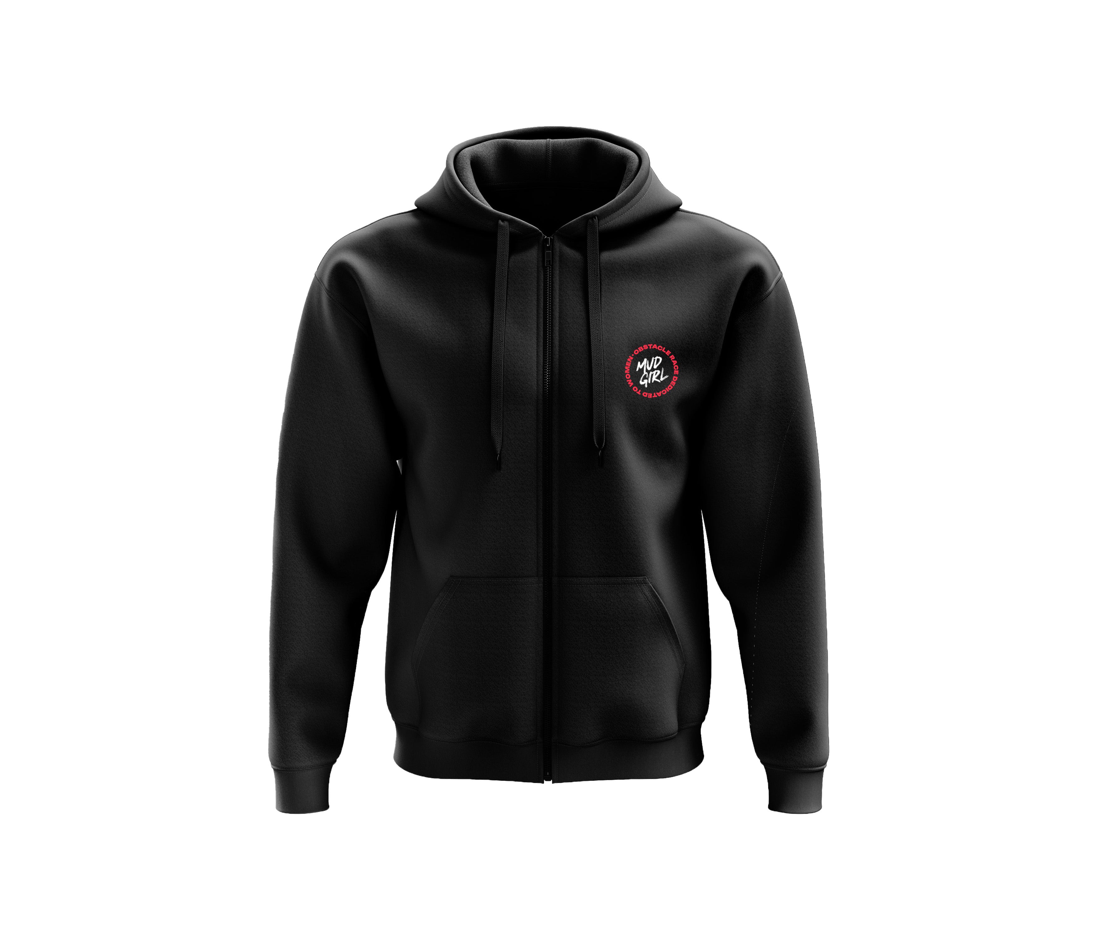 ZIP-UP HOODIE - BLACK – MUDGIRL SHOP